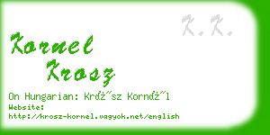 kornel krosz business card